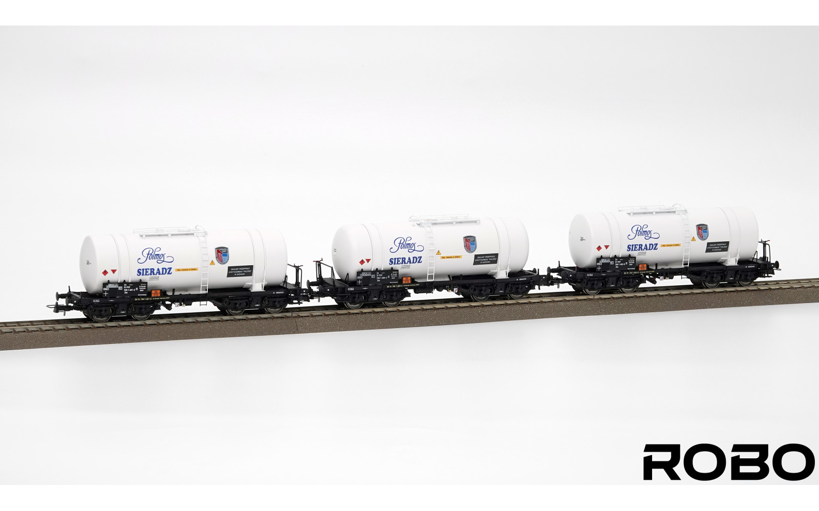 102510 - set of Freight tanker wagons type 406Rb, “POLMOS SIERADZ”, PKP