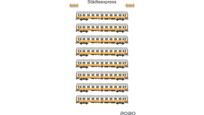 200111 - Städteexpress - Y/B-70 Bautzen - zestaw 8 wagonów, stacja Berlin Lichtenberg- NOWA PŁYTKA OŚWIETLENIOWA ROBO 2.0