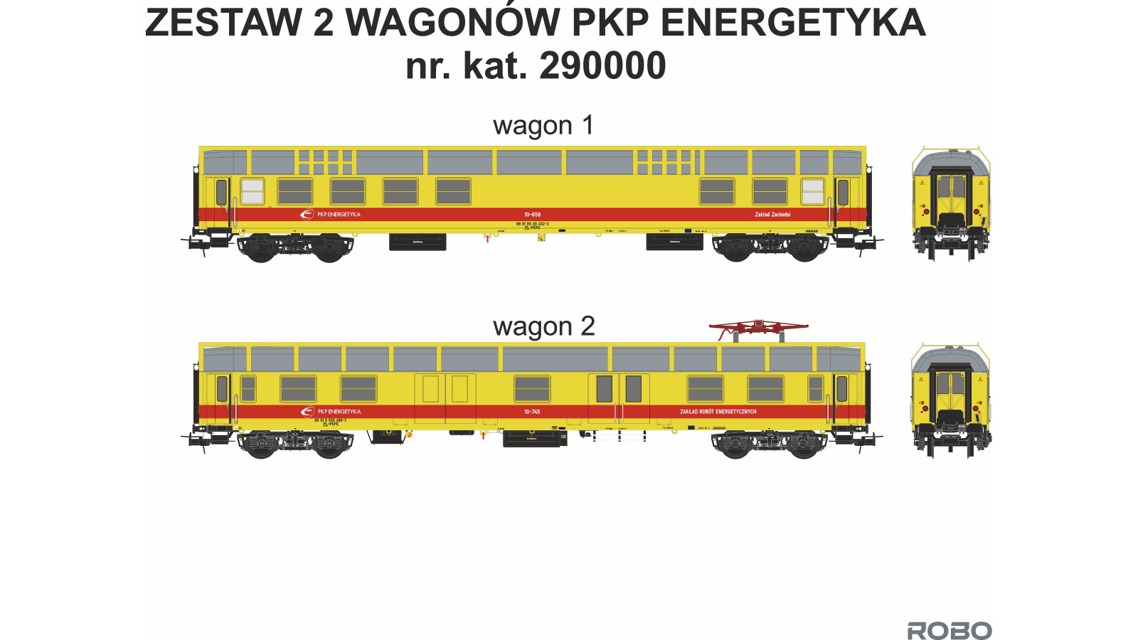 290001 - PKP Energetyka, 2 coaches set, NEW - innovative ROBO 2.0 lighting plate