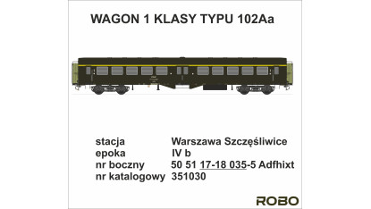 351030 - "Ryflak" PKP 1st class, W-WA SZCZĘŚLIWICE station