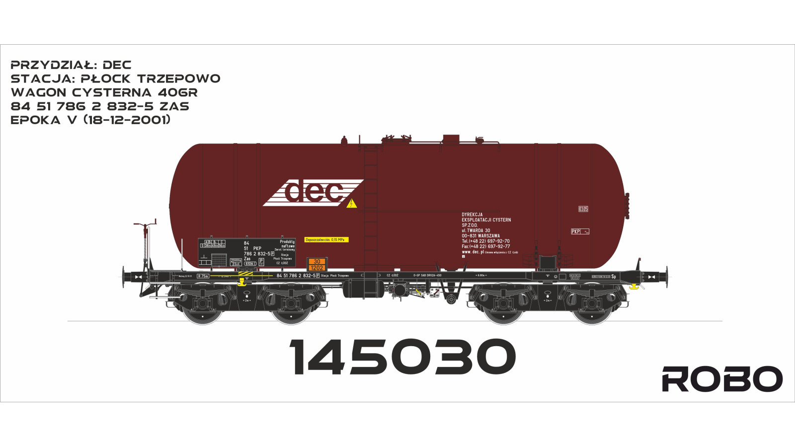 145030 - PKP DEC - Freight tanker wagons type 406R, station Płock Trzepowo CZ Łódź
