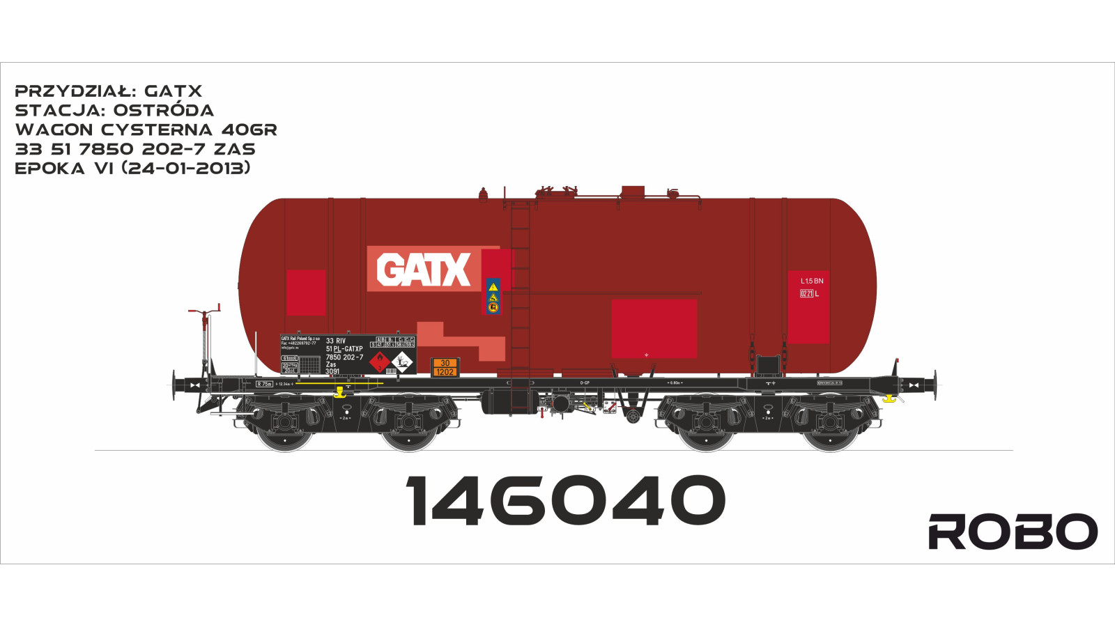 146040 - Freight tanker wagons type 406R GATX, station Ostróda