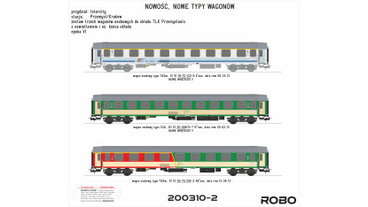 200310-2 - Set of Three PKP Intercity Passenger Coaches – TLK "Przemyślanin"