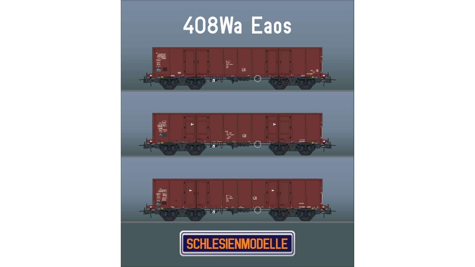 SM408002 Schlesienmodelle - PKP Cargo 408Wa - set III - zestaw 3 wagonów