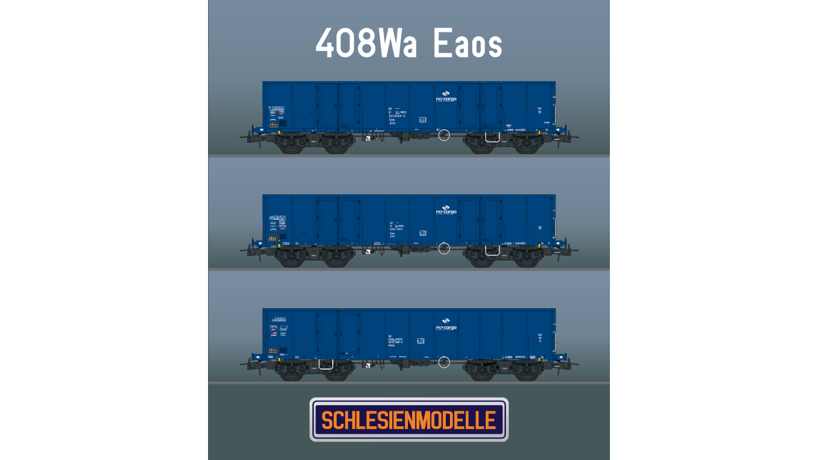 SM408051 Schlesienmodelle - PKP Cargo 408Wa - set IV - set of 3 wagons